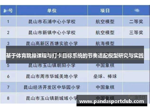 基于体育跳操课程与打卡目标系统的节奏适配模型研究与实践